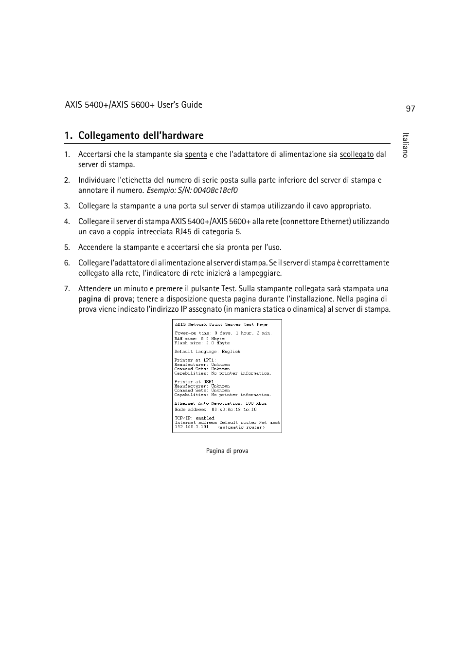 Collegamento dell’hardware, Collegamento dell’hardware, 97 | Dell 5400+ User Manual | Page 97 / 119