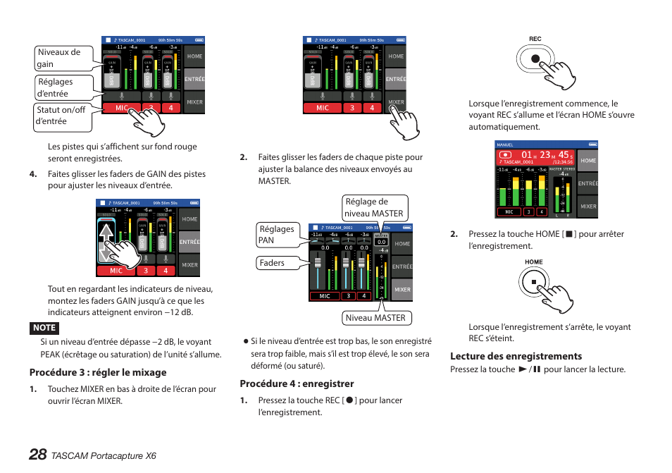 Tascam Portacapture X6 32-Bit 6-Channel Multitrack Field Recorder User Manual | Page 28 / 116