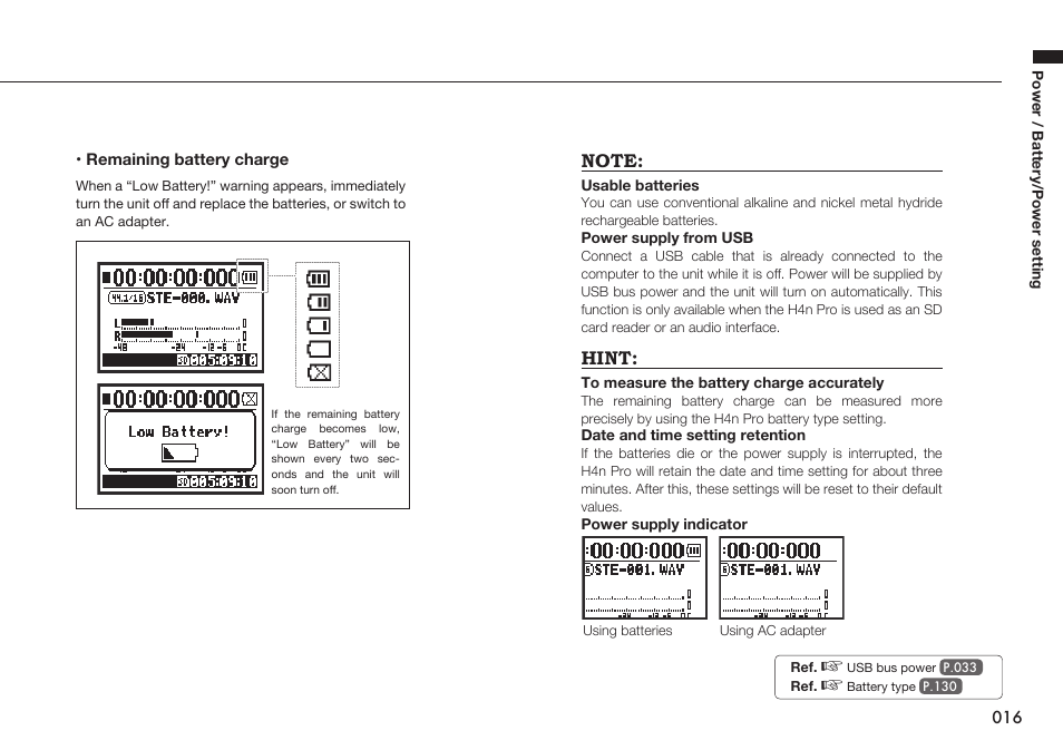 Hint | Zoom H4n Pro 4-Input / 4-Track Portable Handy Recorder Kit with Protective Case (Black) User Manual | Page 15 / 151