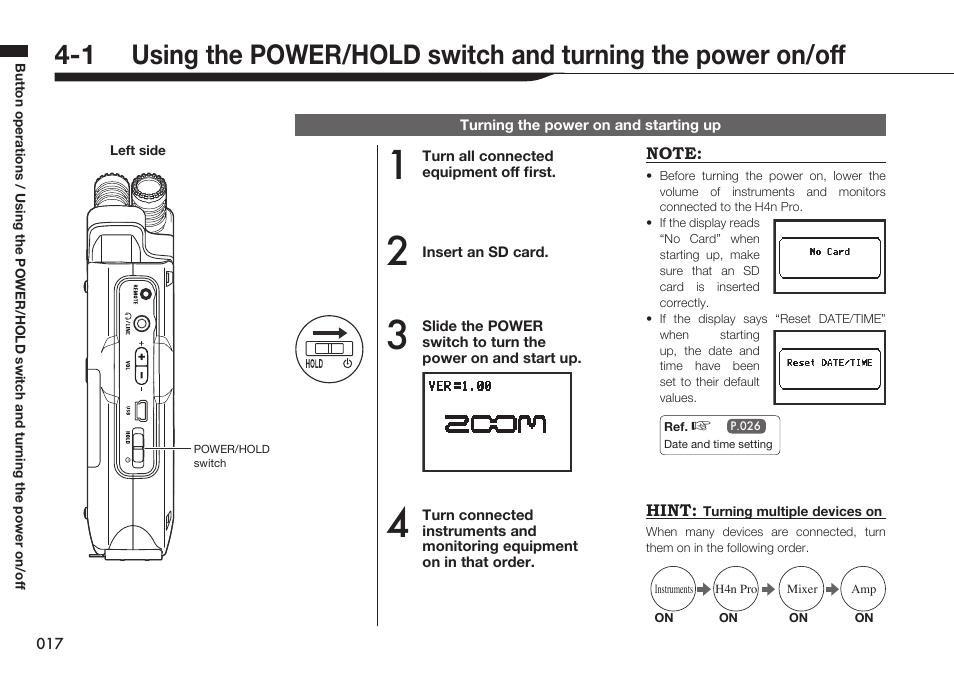 Button operations | Zoom H4n Pro 4-Input / 4-Track Portable Handy Recorder Kit with Protective Case (Black) User Manual | Page 16 / 151