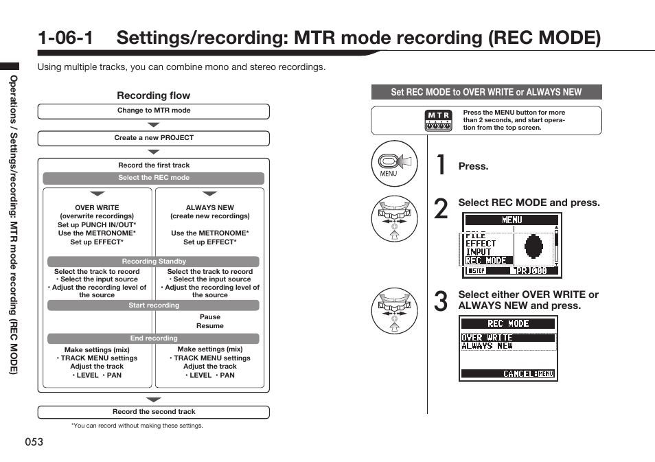 Zoom H4n Pro 4-Input / 4-Track Portable Handy Recorder Kit with Protective Case (Black) User Manual | Page 51 / 151