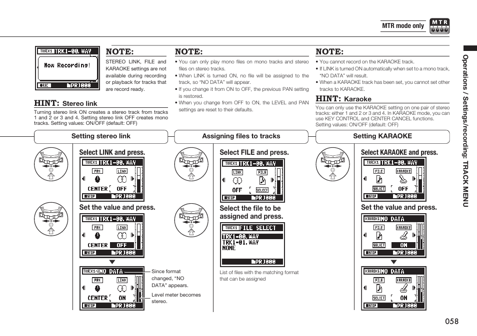 Hint | Zoom H4n Pro 4-Input / 4-Track Portable Handy Recorder Kit with Protective Case (Black) User Manual | Page 56 / 151