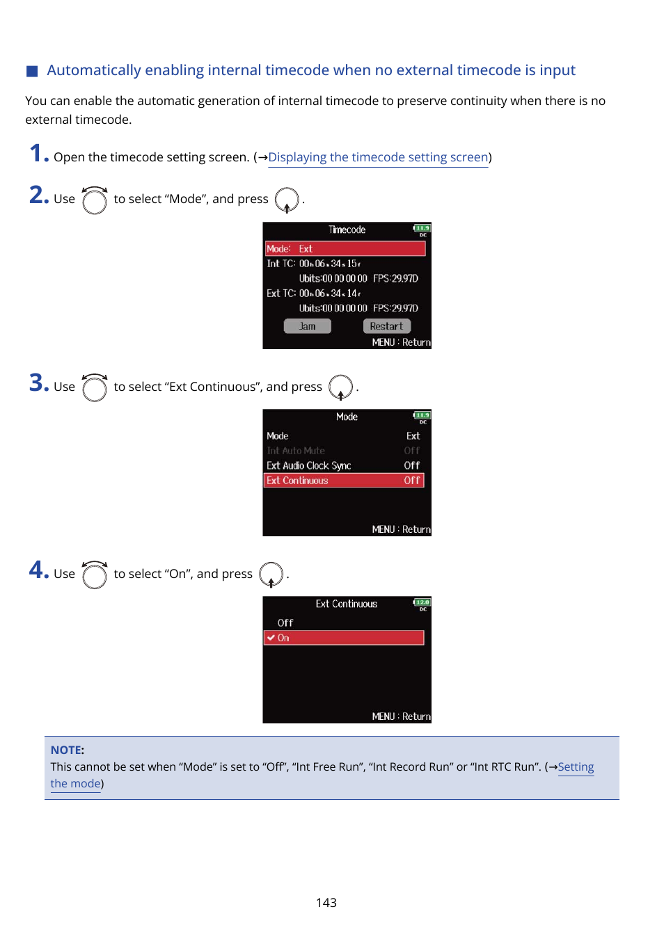 Automatically enabling | Zoom F8n Pro 8-Input / 10-Track Multitrack Field Recorder User Manual | Page 143 / 316