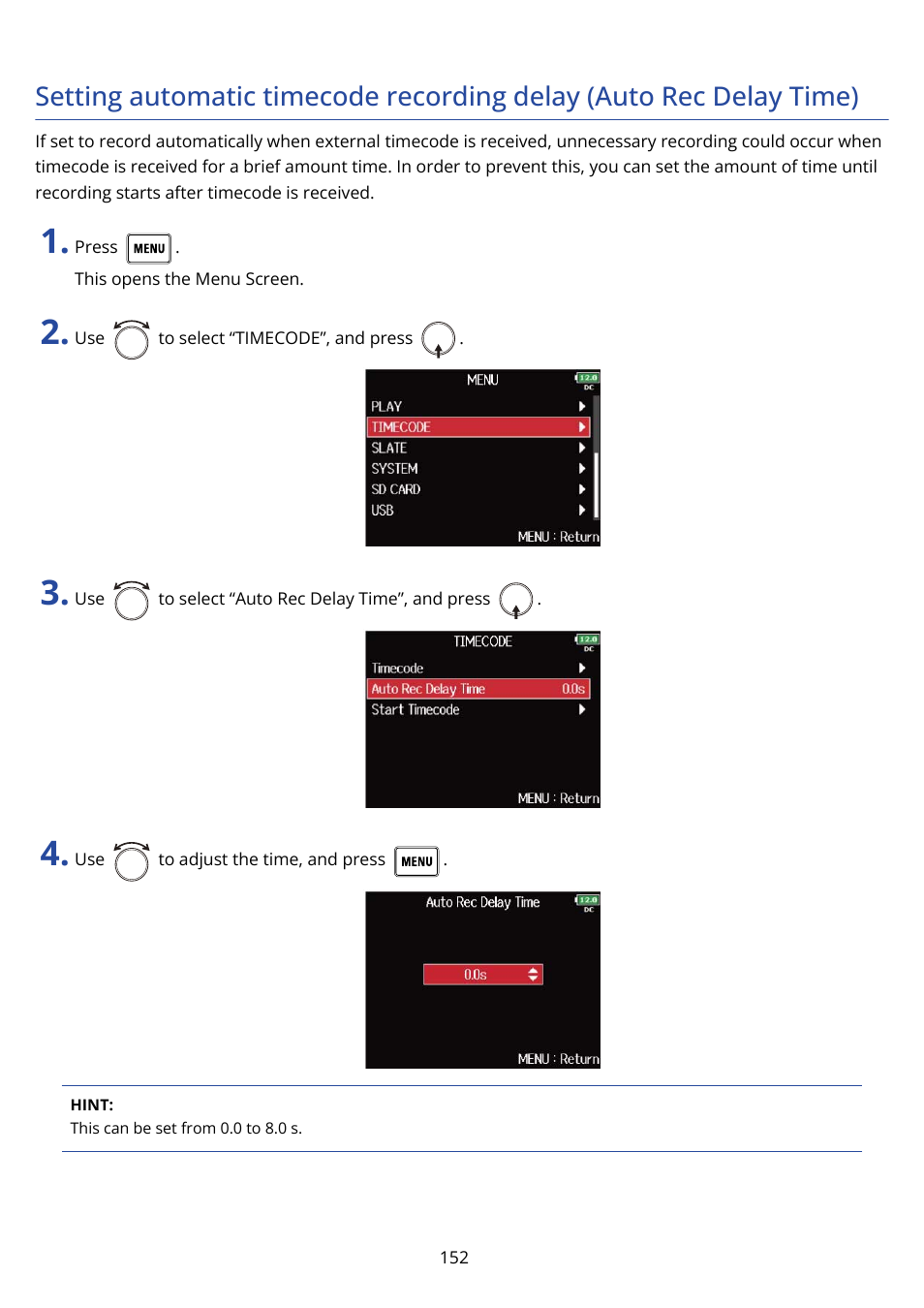 Zoom F8n Pro 8-Input / 10-Track Multitrack Field Recorder User Manual | Page 152 / 316