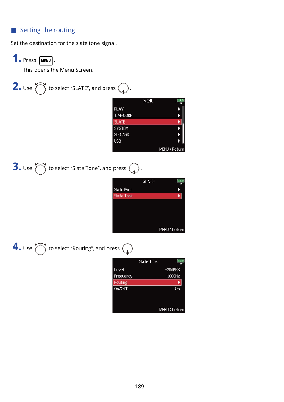 Setting the routing | Zoom F8n Pro 8-Input / 10-Track Multitrack Field Recorder User Manual | Page 189 / 316