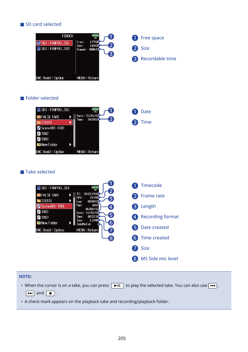 Zoom F8n Pro 8-Input / 10-Track Multitrack Field Recorder User Manual | Page 205 / 316