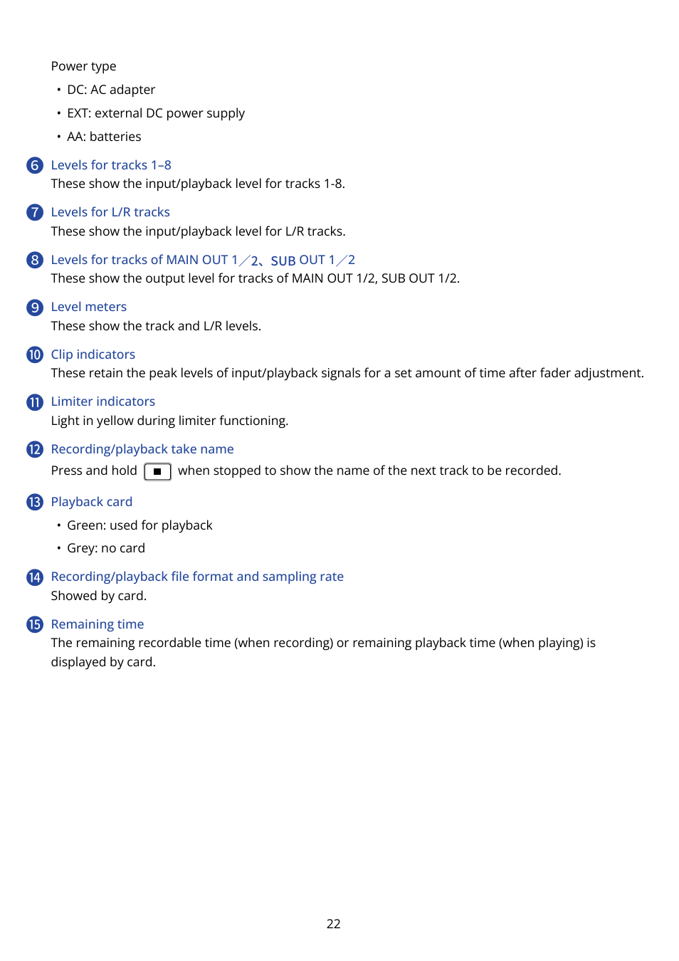 Zoom F8n Pro 8-Input / 10-Track Multitrack Field Recorder User Manual | Page 22 / 316