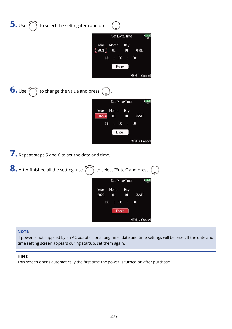 Zoom F8n Pro 8-Input / 10-Track Multitrack Field Recorder User Manual | Page 279 / 316