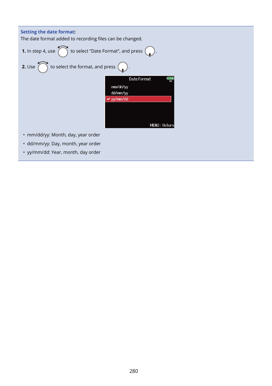 Zoom F8n Pro 8-Input / 10-Track Multitrack Field Recorder User Manual | Page 280 / 316