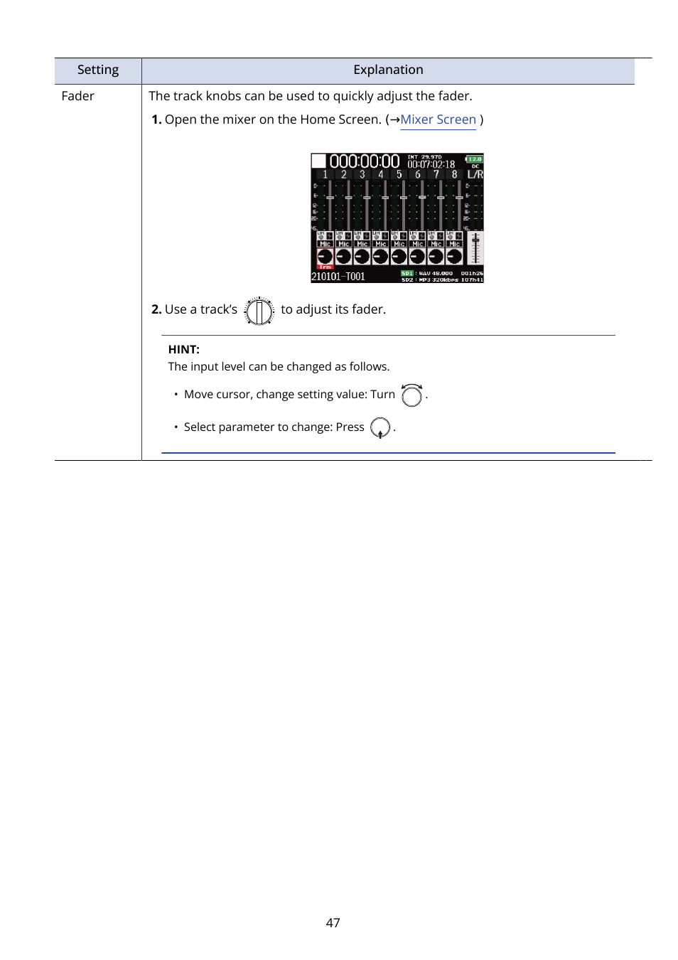 Zoom F8n Pro 8-Input / 10-Track Multitrack Field Recorder User Manual | Page 47 / 316