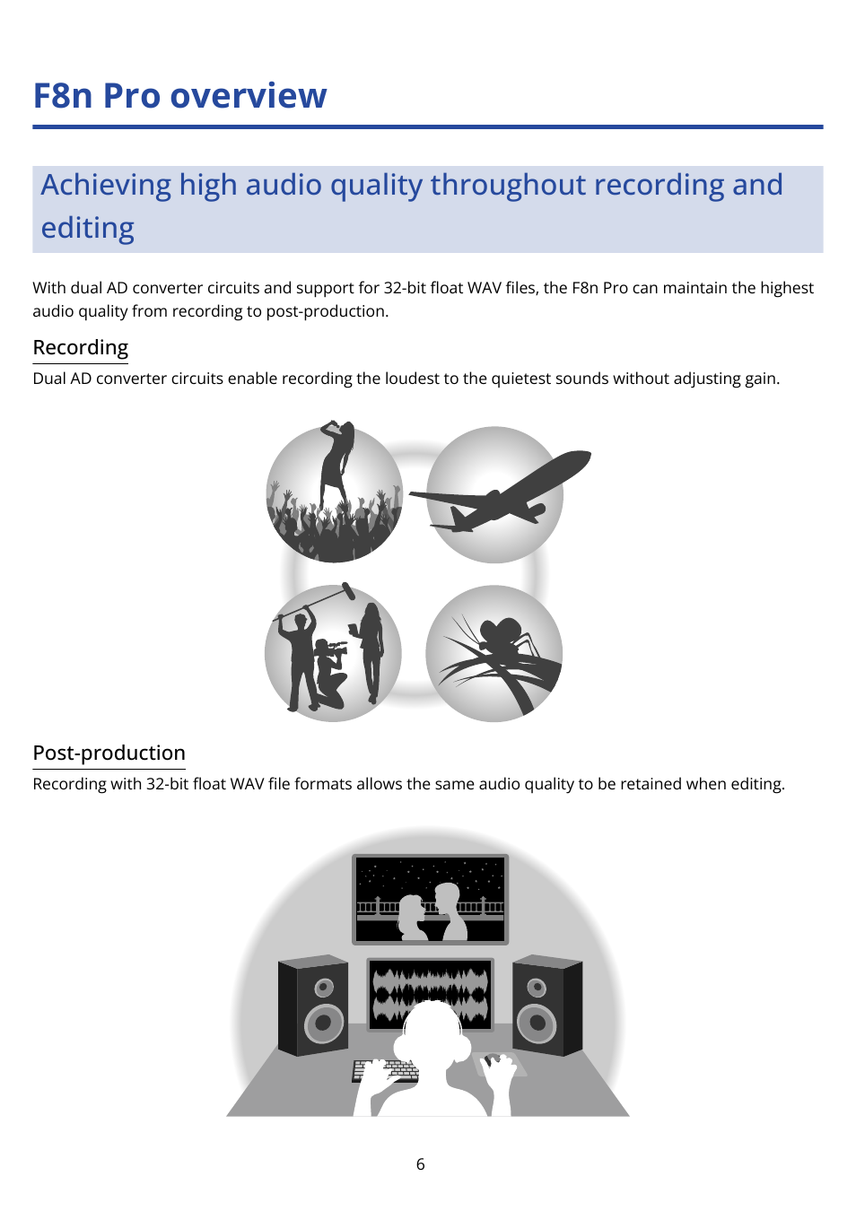 F8n pro overview | Zoom F8n Pro 8-Input / 10-Track Multitrack Field Recorder User Manual | Page 6 / 316