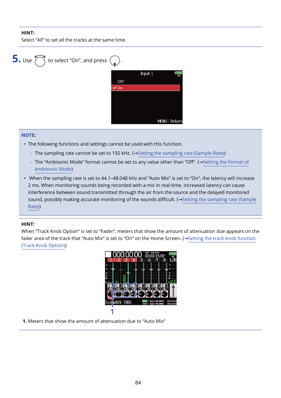 Zoom F8n Pro 8-Input / 10-Track Multitrack Field Recorder User Manual | Page 84 / 316