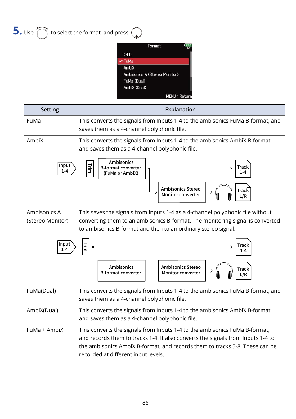 Zoom F8n Pro 8-Input / 10-Track Multitrack Field Recorder User Manual | Page 86 / 316