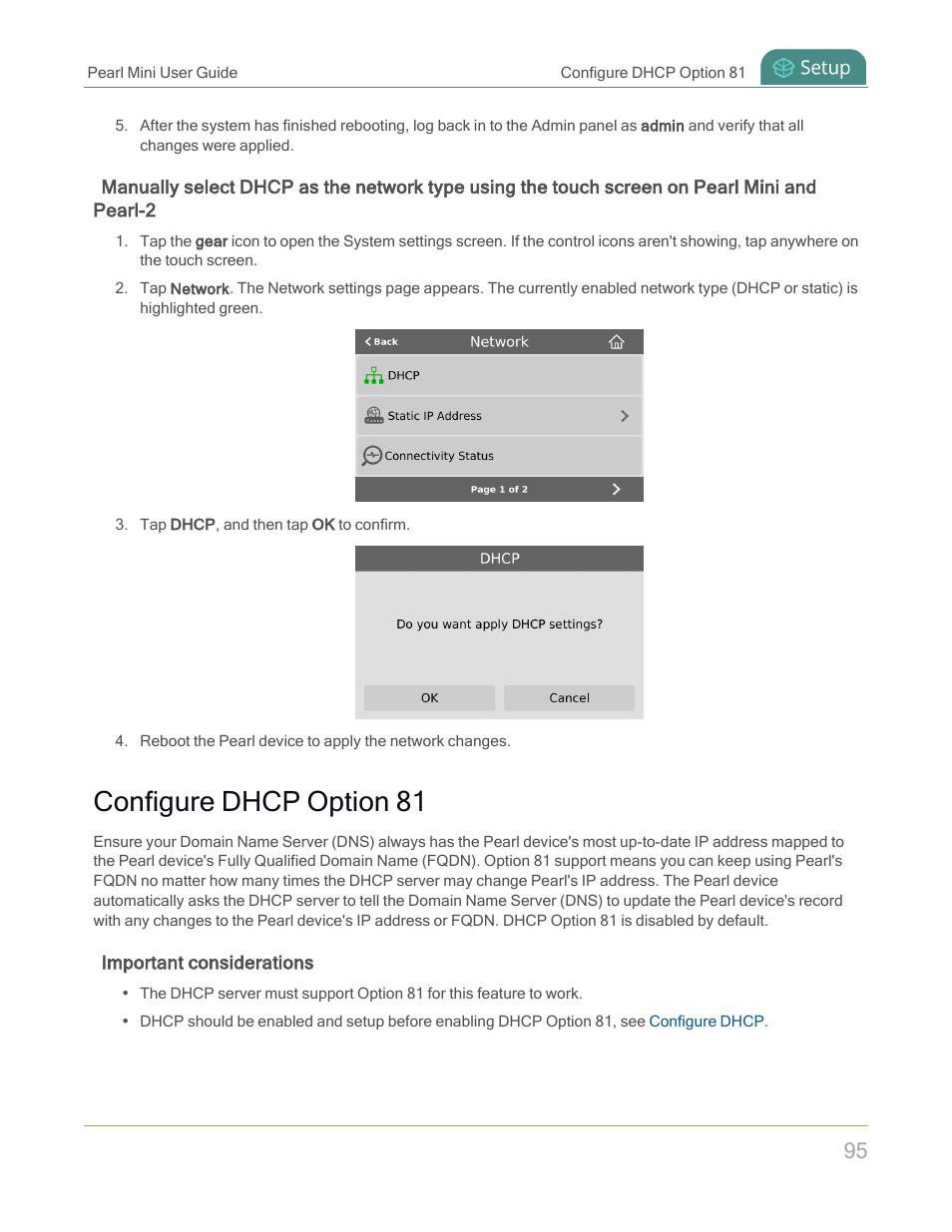 Configure dhcp option 81 | Epiphan Pearl Mini Live Video Production System with 512GB SSD (NA/JP) User Manual | Page 106 / 459