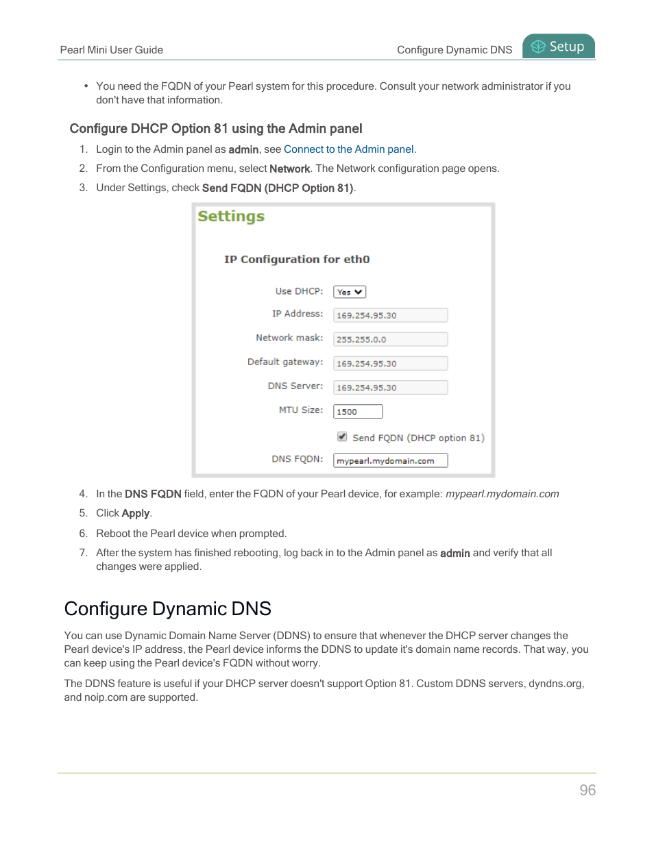 Configure dynamic dns | Epiphan Pearl Mini Live Video Production System with 512GB SSD (NA/JP) User Manual | Page 107 / 459