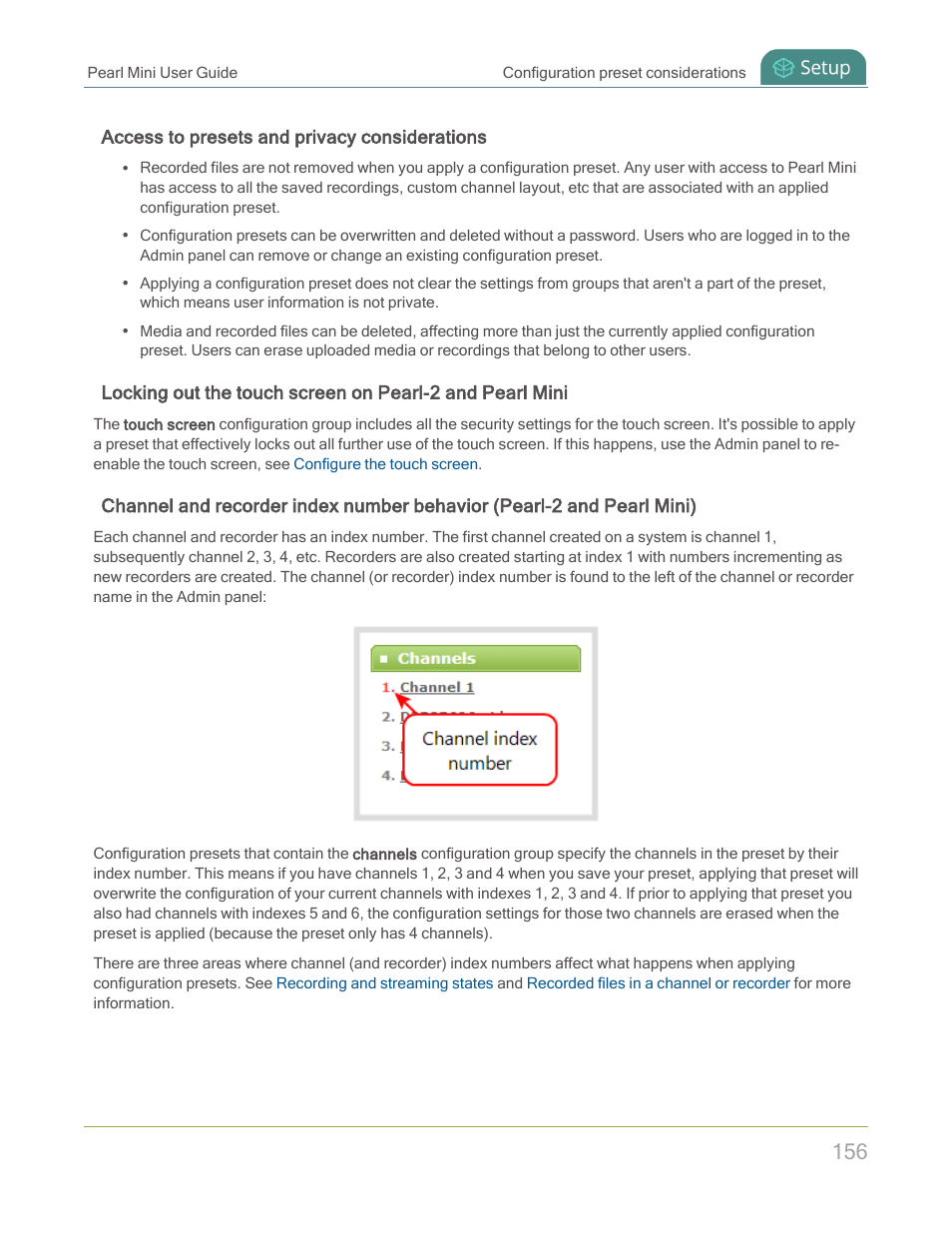 Access to presets and privacy considerations | Epiphan Pearl Mini Live Video Production System with 512GB SSD (NA/JP) User Manual | Page 167 / 459