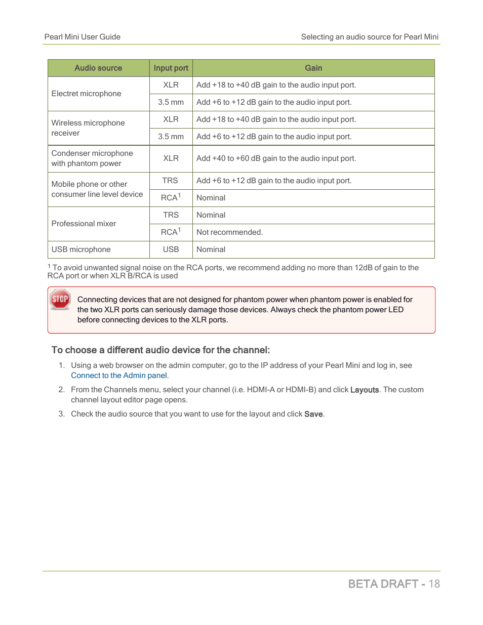 Beta draft - 18 | Epiphan Pearl Mini Live Video Production System with 512GB SSD (NA/JP) User Manual | Page 29 / 459