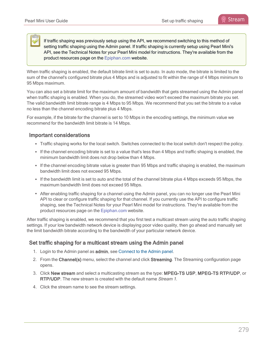 Important considerations | Epiphan Pearl Mini Live Video Production System with 512GB SSD (NA/JP) User Manual | Page 290 / 459