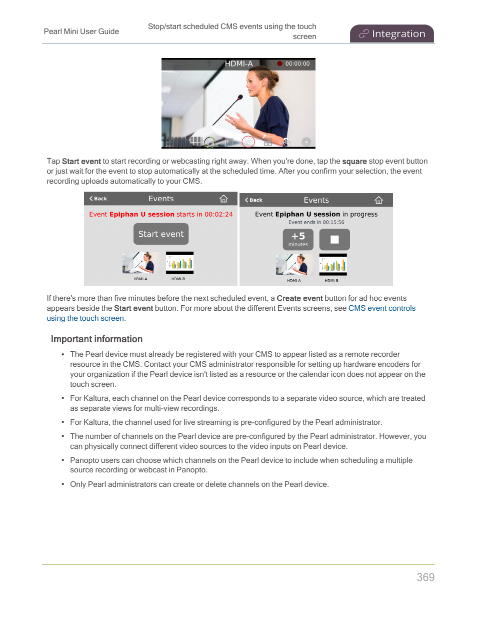 Important information | Epiphan Pearl Mini Live Video Production System with 512GB SSD (NA/JP) User Manual | Page 380 / 459
