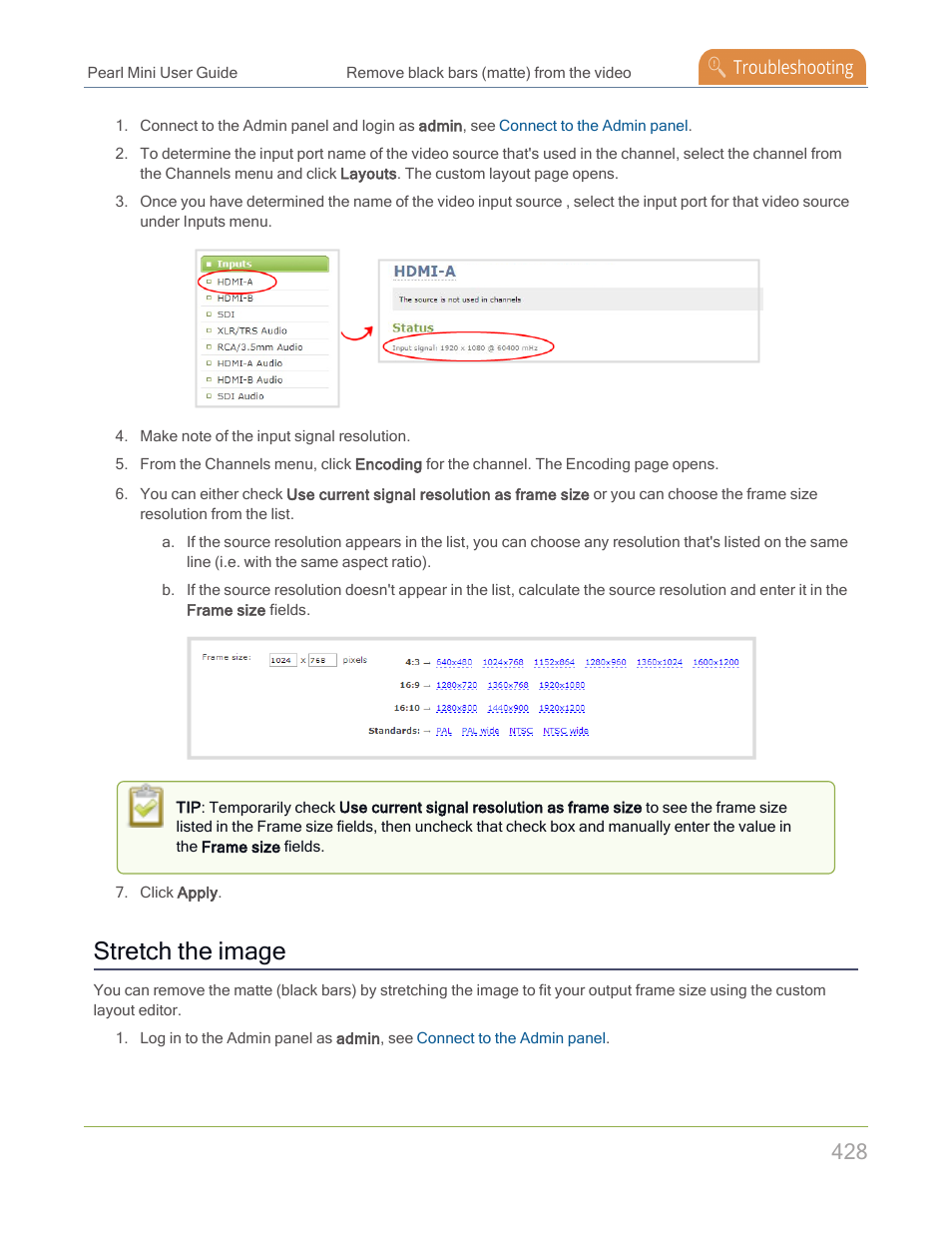 Stretch the image | Epiphan Pearl Mini Live Video Production System with 512GB SSD (NA/JP) User Manual | Page 439 / 459