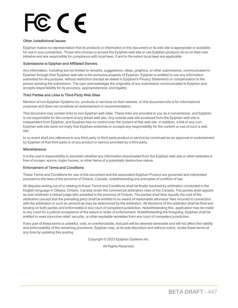 Beta draft - 447 | Epiphan Pearl Mini Live Video Production System with 512GB SSD (NA/JP) User Manual | Page 458 / 459