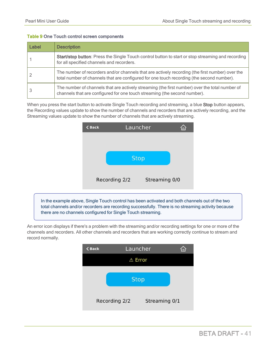 Beta draft - 41 | Epiphan Pearl Mini Live Video Production System with 512GB SSD (NA/JP) User Manual | Page 52 / 459
