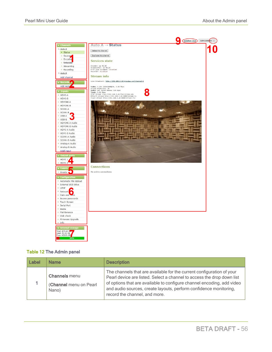 Beta draft - 56 | Epiphan Pearl Mini Live Video Production System with 512GB SSD (NA/JP) User Manual | Page 67 / 459