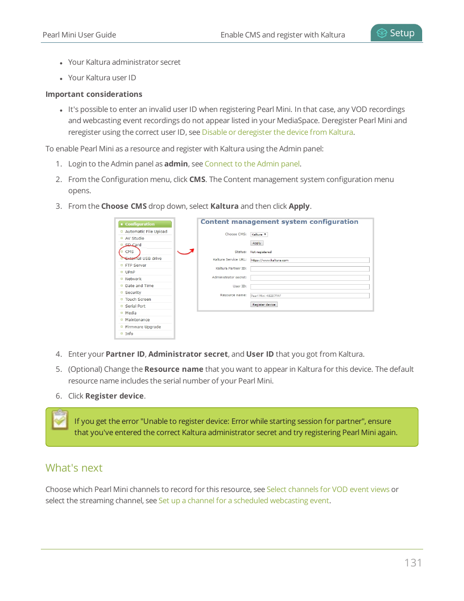 What's next | Epiphan Pearl Mini Live Video Production System User Manual | Page 142 / 438