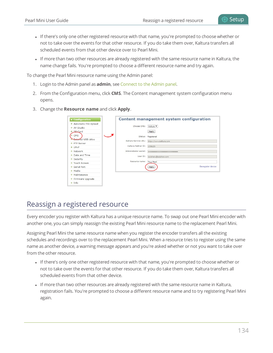 Reassign a registered resource | Epiphan Pearl Mini Live Video Production System User Manual | Page 145 / 438