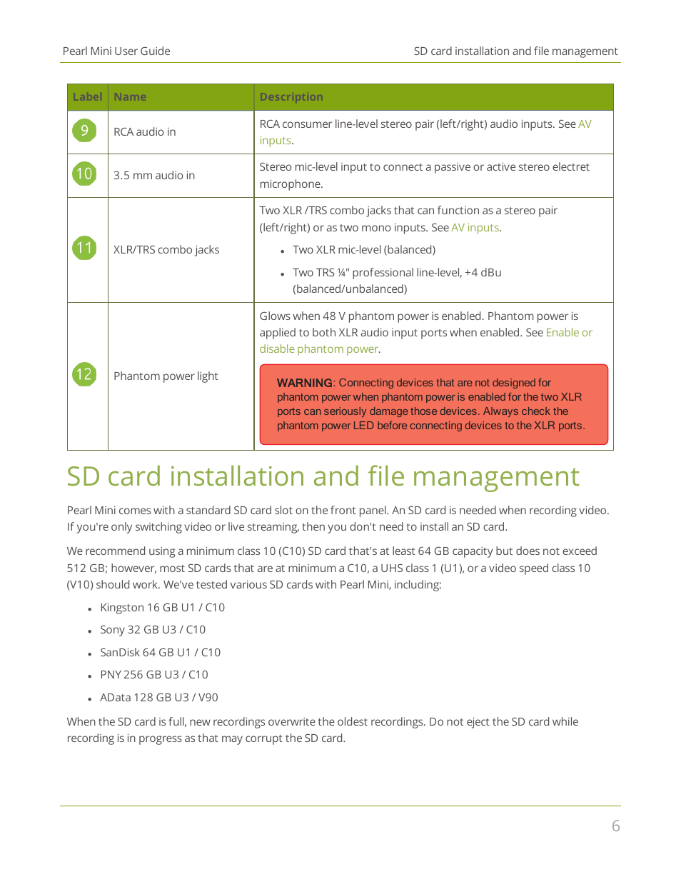 Sd card installation and file management | Epiphan Pearl Mini Live Video Production System User Manual | Page 17 / 438