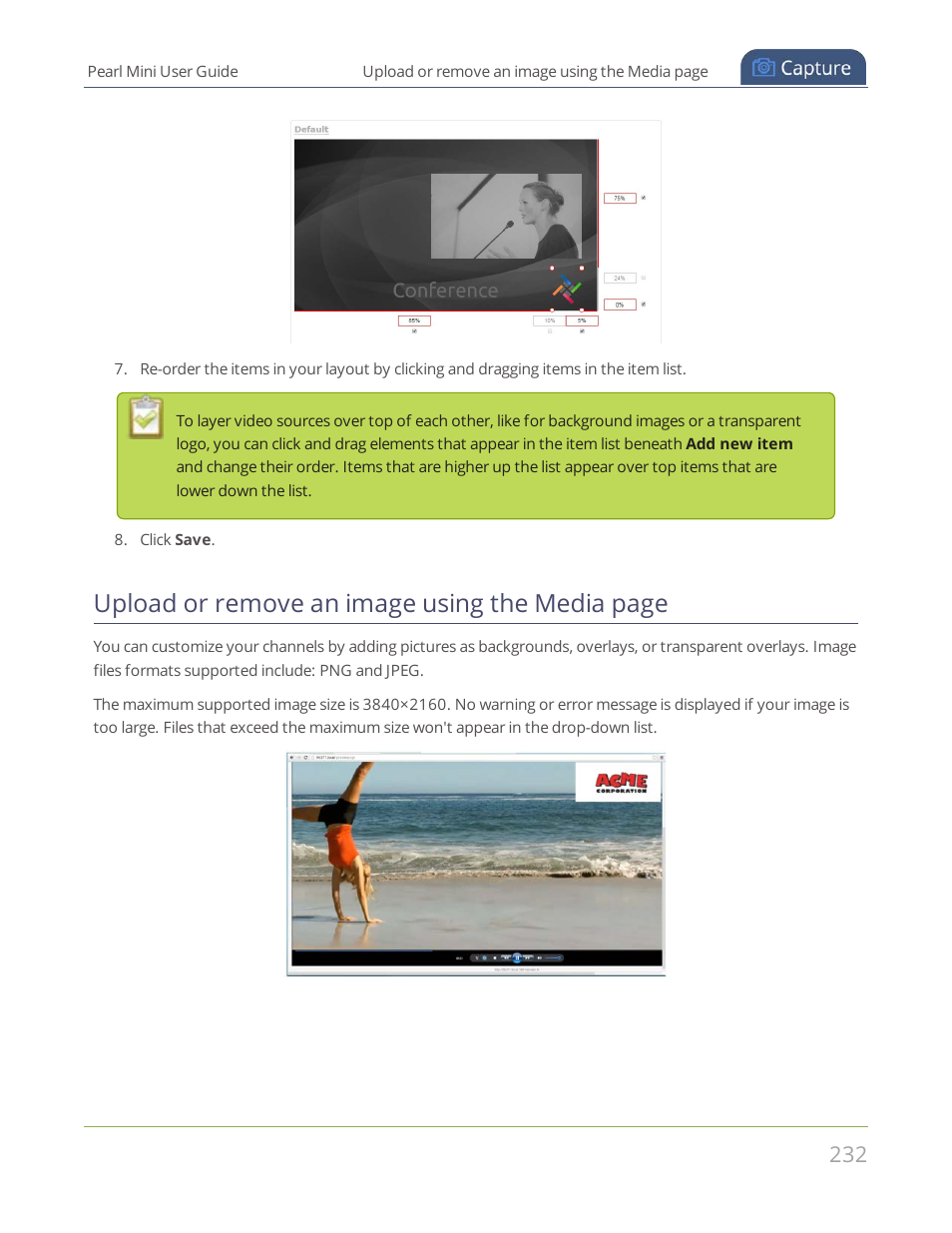 Upload or remove an image using the media, Upload or remove an image using the media page | Epiphan Pearl Mini Live Video Production System User Manual | Page 243 / 438
