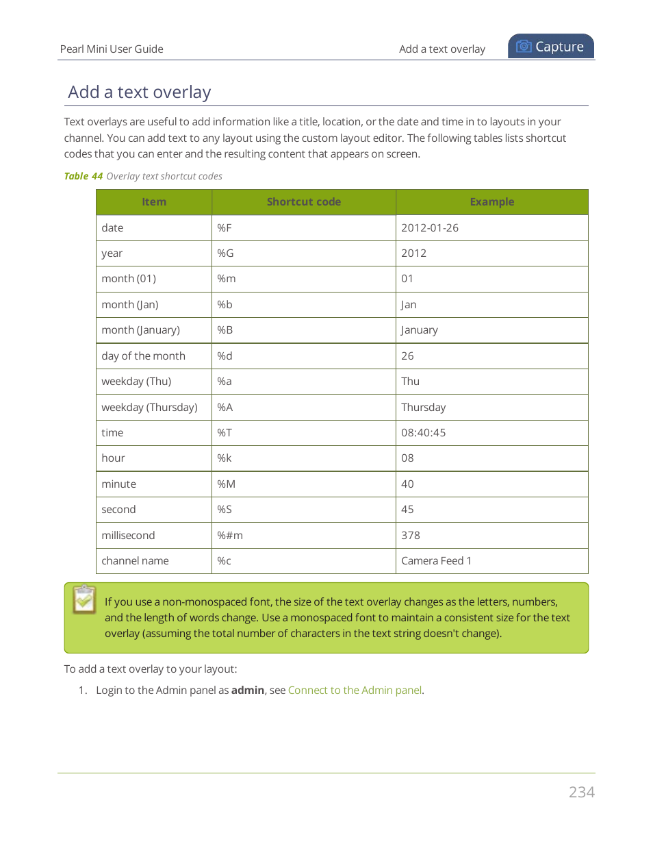 Add a text overlay | Epiphan Pearl Mini Live Video Production System User Manual | Page 245 / 438