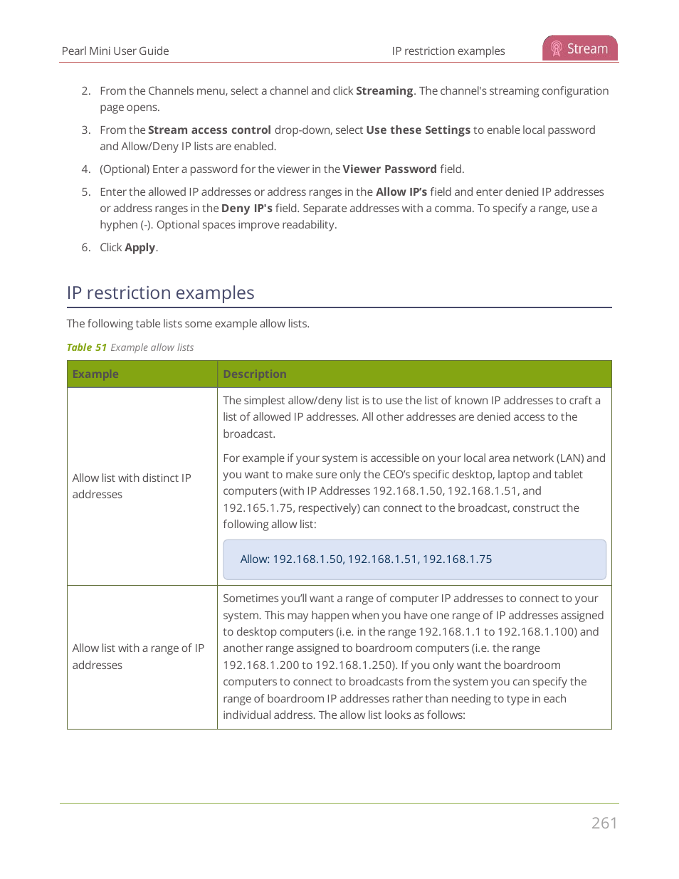 Ip restriction examples | Epiphan Pearl Mini Live Video Production System User Manual | Page 272 / 438