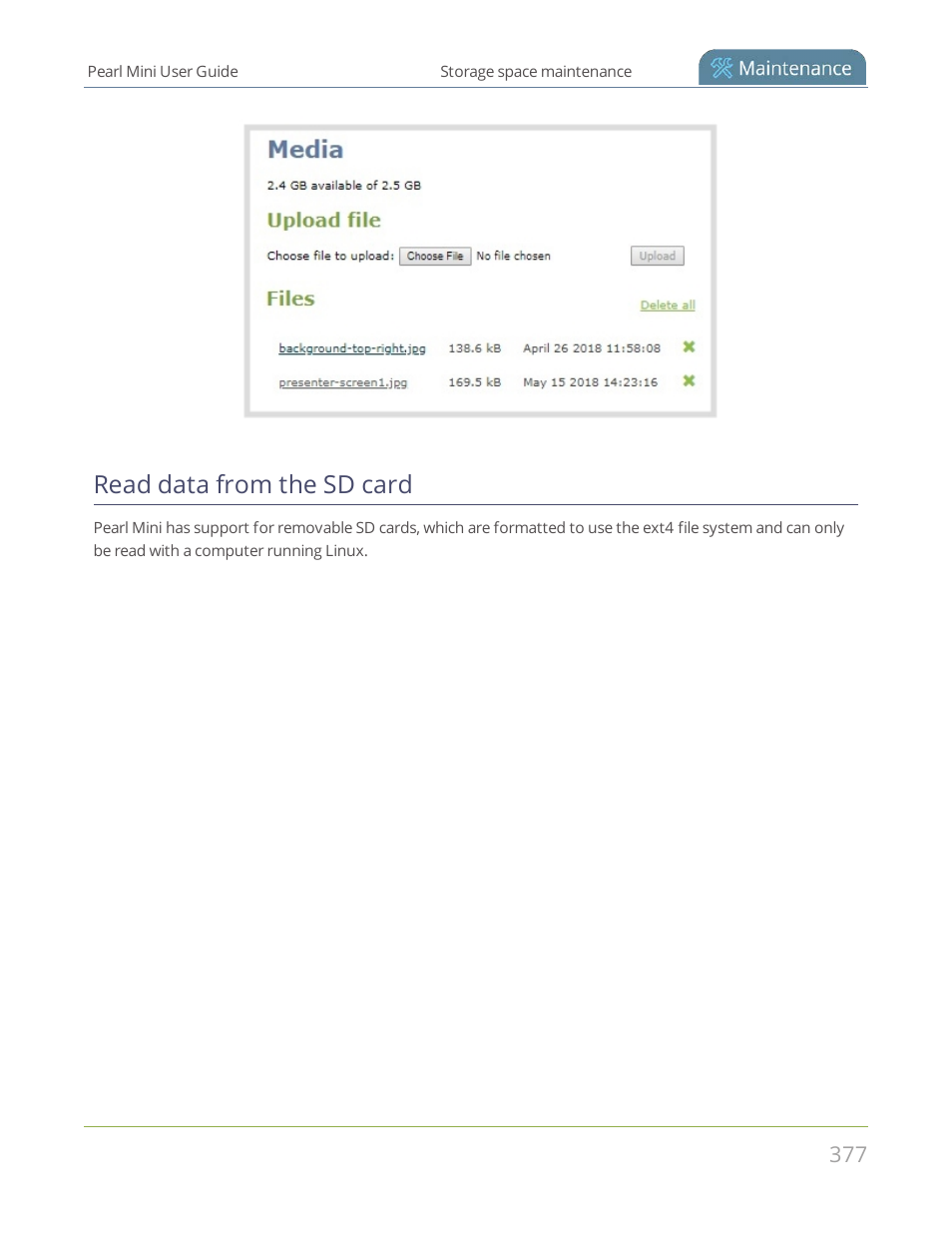 Read data from the sd card | Epiphan Pearl Mini Live Video Production System User Manual | Page 388 / 438