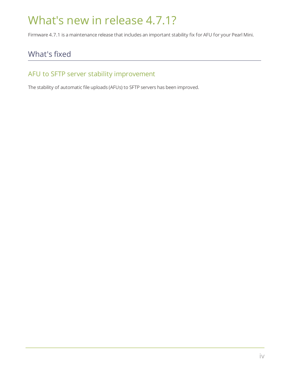 What's new in release 4.7.1 | Epiphan Pearl Mini Live Video Production System User Manual | Page 4 / 438