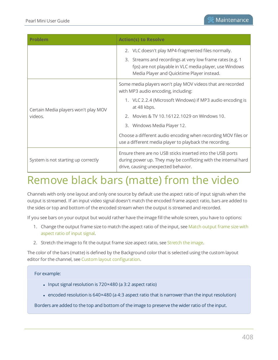 Remove black bars (matte), From the video, Remove black bars (matte) from the video | Epiphan Pearl Mini Live Video Production System User Manual | Page 419 / 438