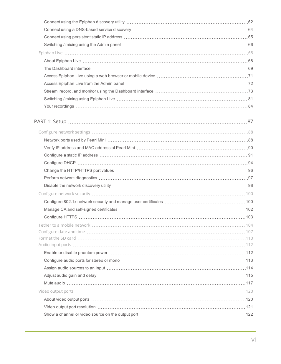 Epiphan Pearl Mini Live Video Production System User Manual | Page 6 / 438