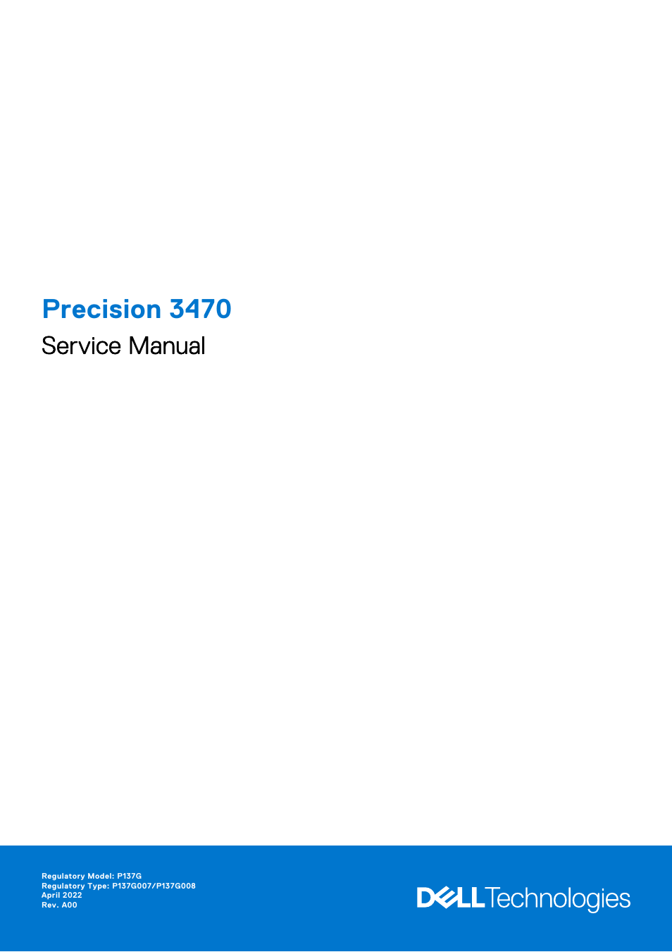 Dell 14" Mobile Precision 3470 Mobile Workstation (Silver) User Manual | 121 pages