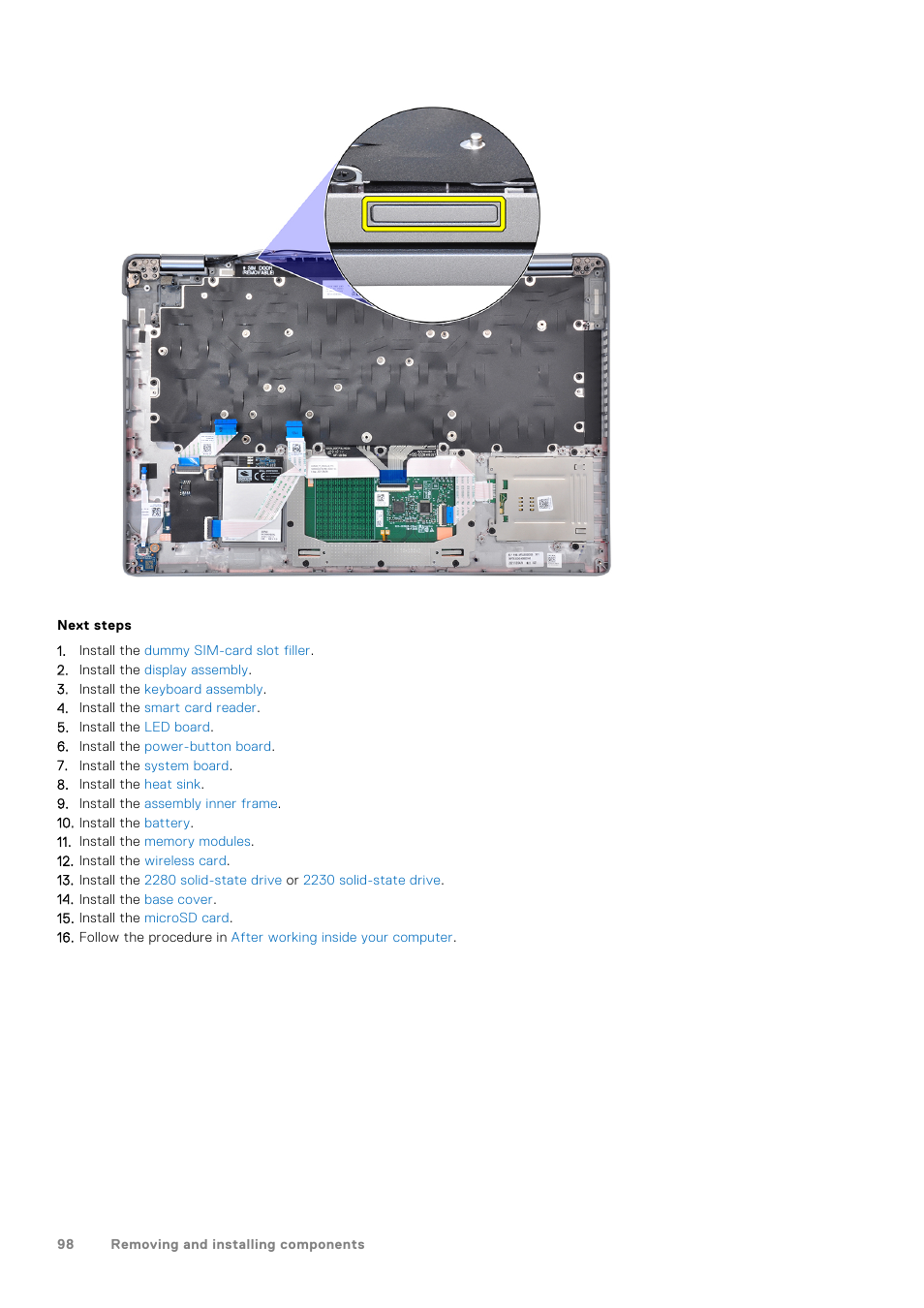 Dell 14" Mobile Precision 3470 Mobile Workstation (Silver) User Manual | Page 98 / 121
