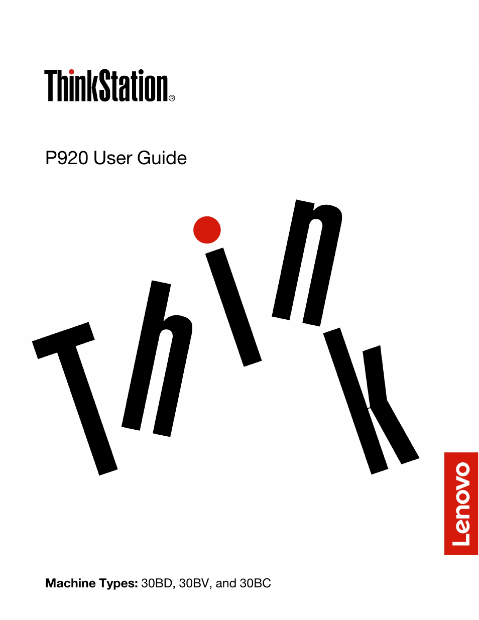 Lenovo ThinkStation P920 Tower Workstation User Manual | 174 pages