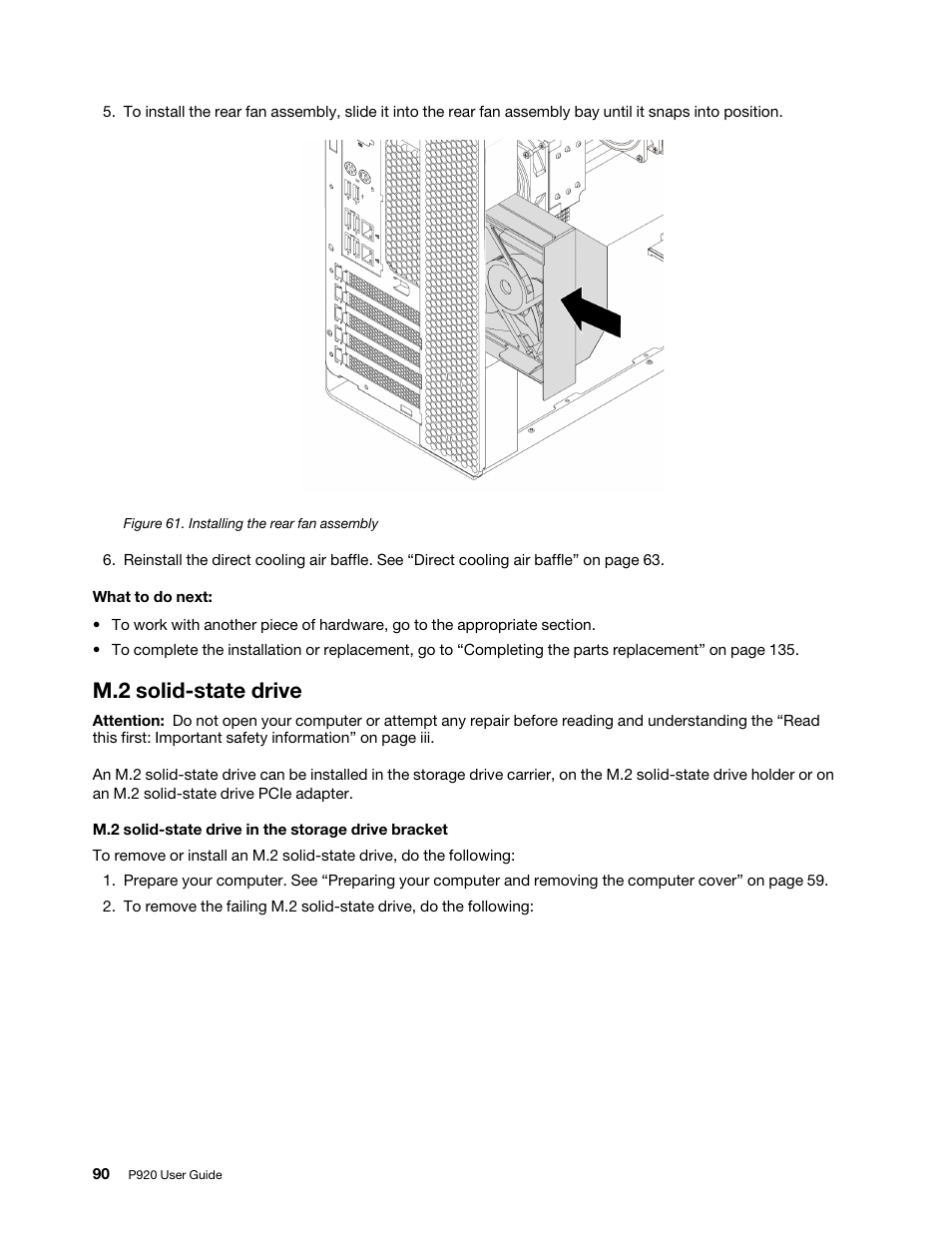 M.2 solid-state drive | Lenovo ThinkStation P920 Tower Workstation User Manual | Page 102 / 174
