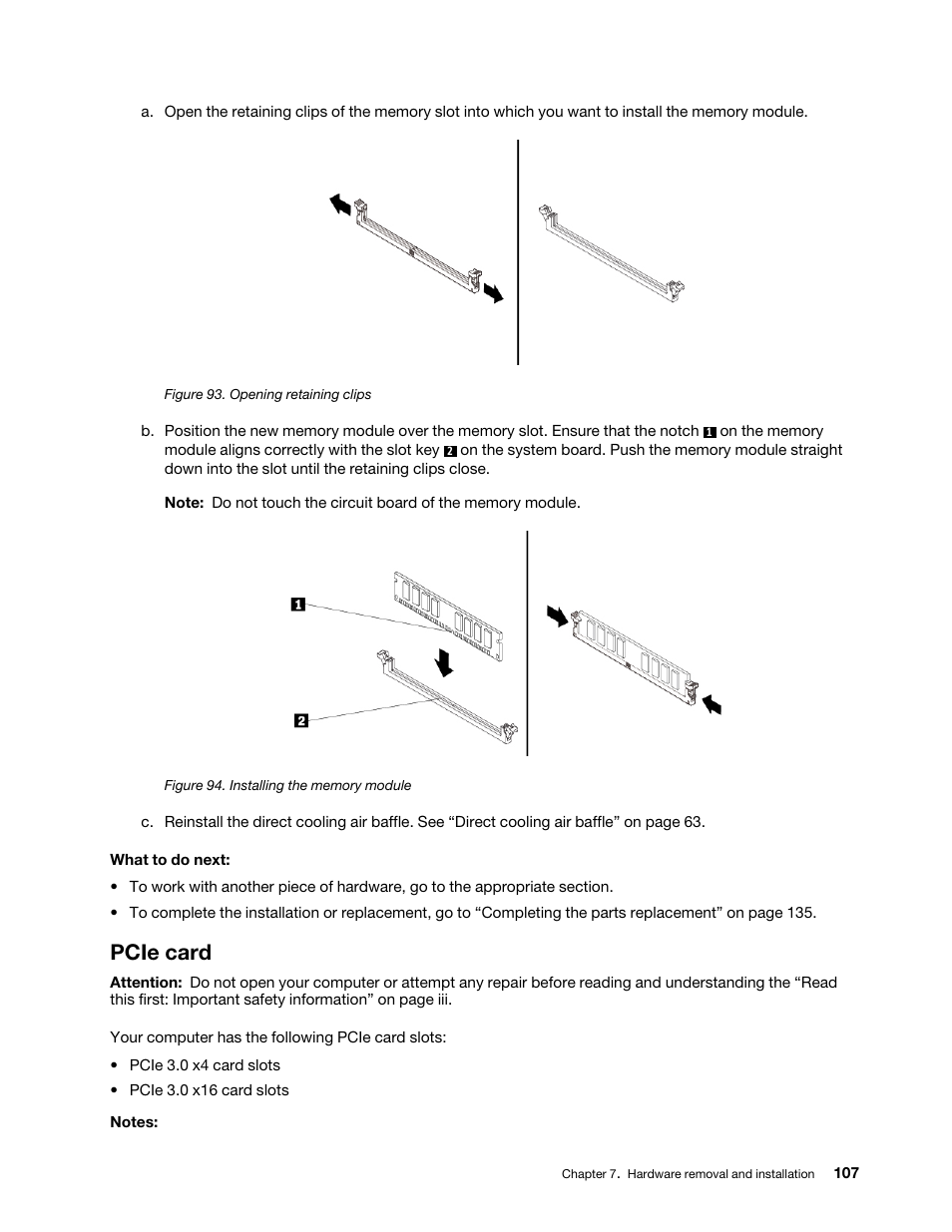 Pcie card | Lenovo ThinkStation P920 Tower Workstation User Manual | Page 119 / 174