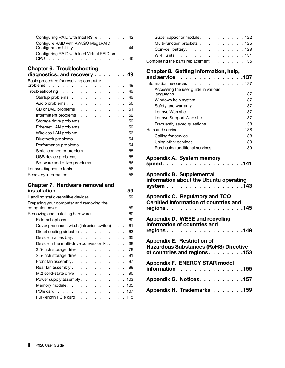 Lenovo ThinkStation P920 Tower Workstation User Manual | Page 4 / 174