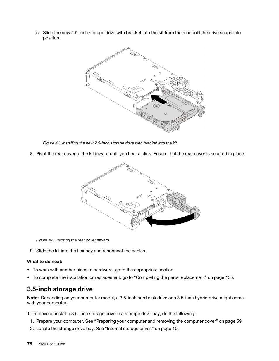 Inch storage drive | Lenovo ThinkStation P920 Tower Workstation User Manual | Page 90 / 174