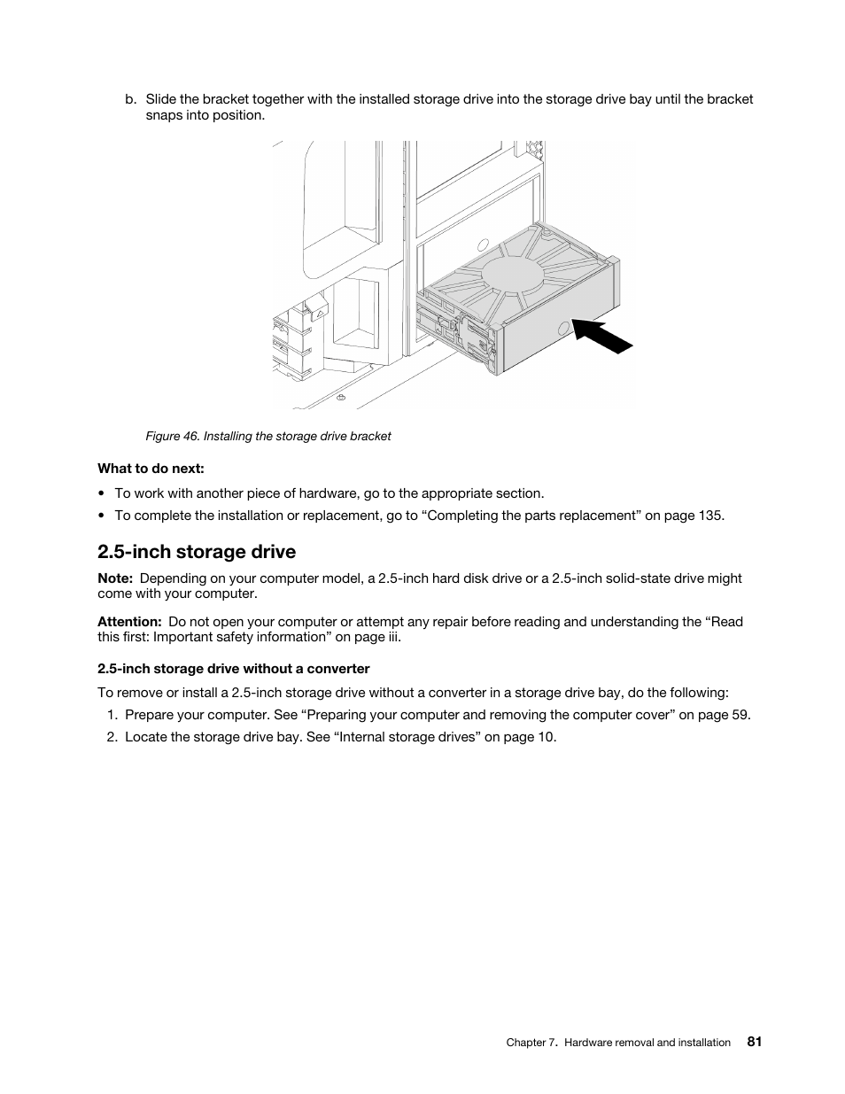 Inch storage drive | Lenovo ThinkStation P920 Tower Workstation User Manual | Page 93 / 174