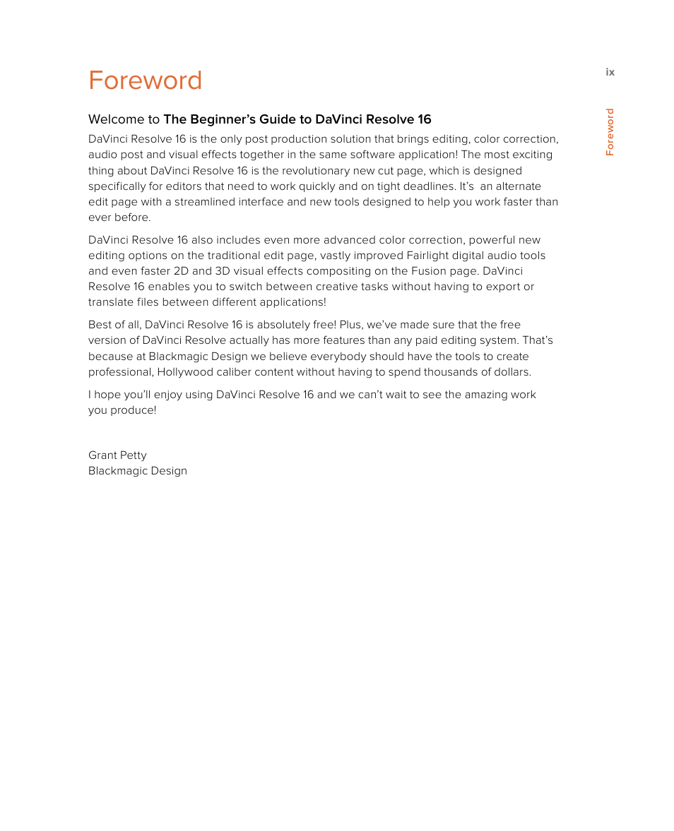 Foreword | Blackmagic Design DaVinci Resolve Studio (Dongle) User Manual | Page 10 / 444