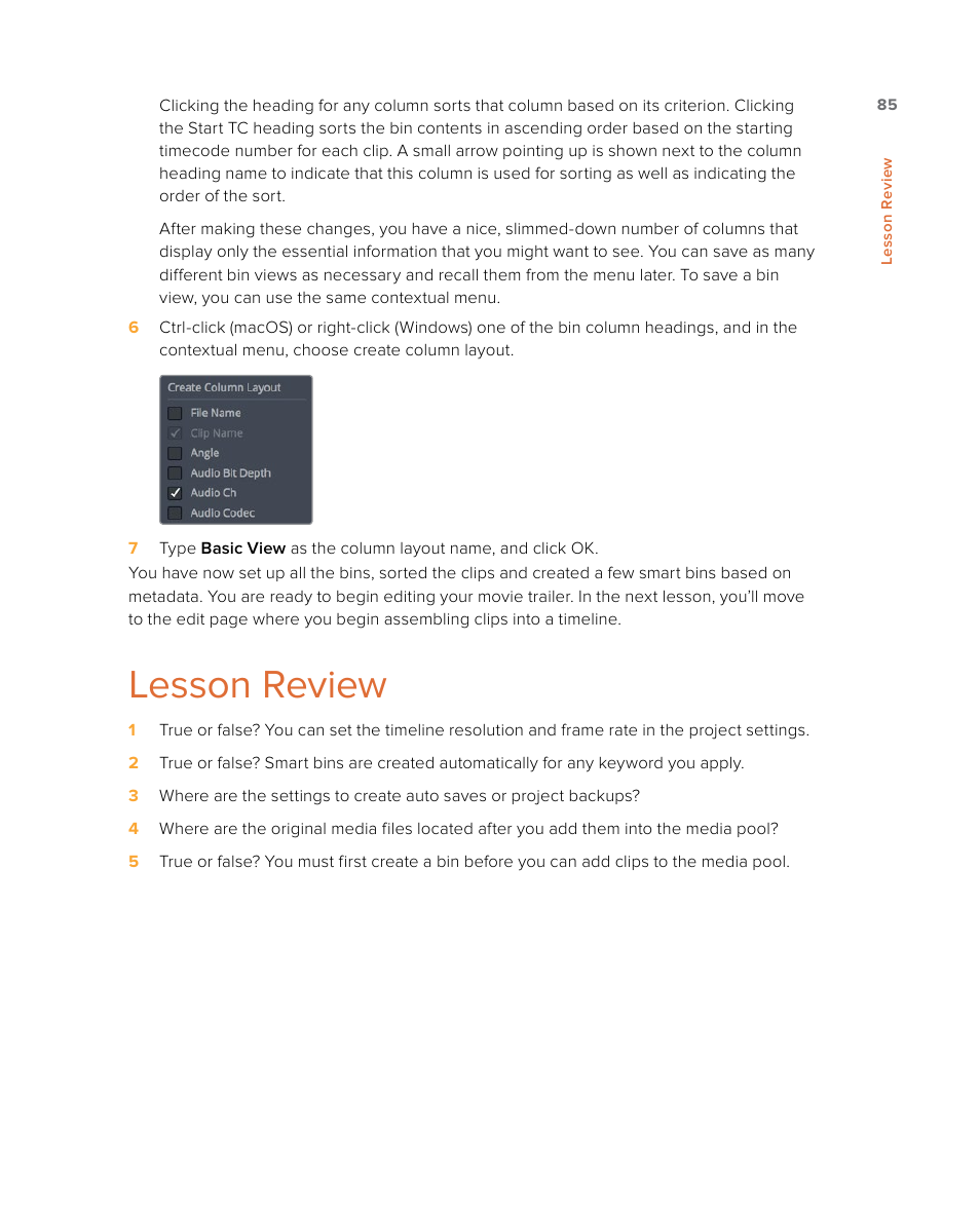 Lesson review | Blackmagic Design DaVinci Resolve Studio (Dongle) User Manual | Page 100 / 444