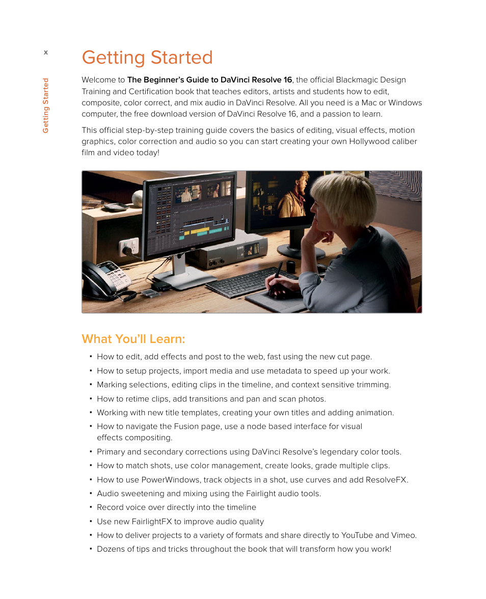 Getting started, What you’ll learn | Blackmagic Design DaVinci Resolve Studio (Dongle) User Manual | Page 11 / 444