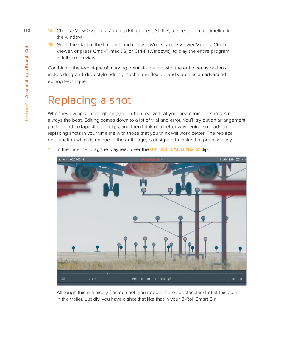 Replacing a shot | Blackmagic Design DaVinci Resolve Studio (Dongle) User Manual | Page 125 / 444