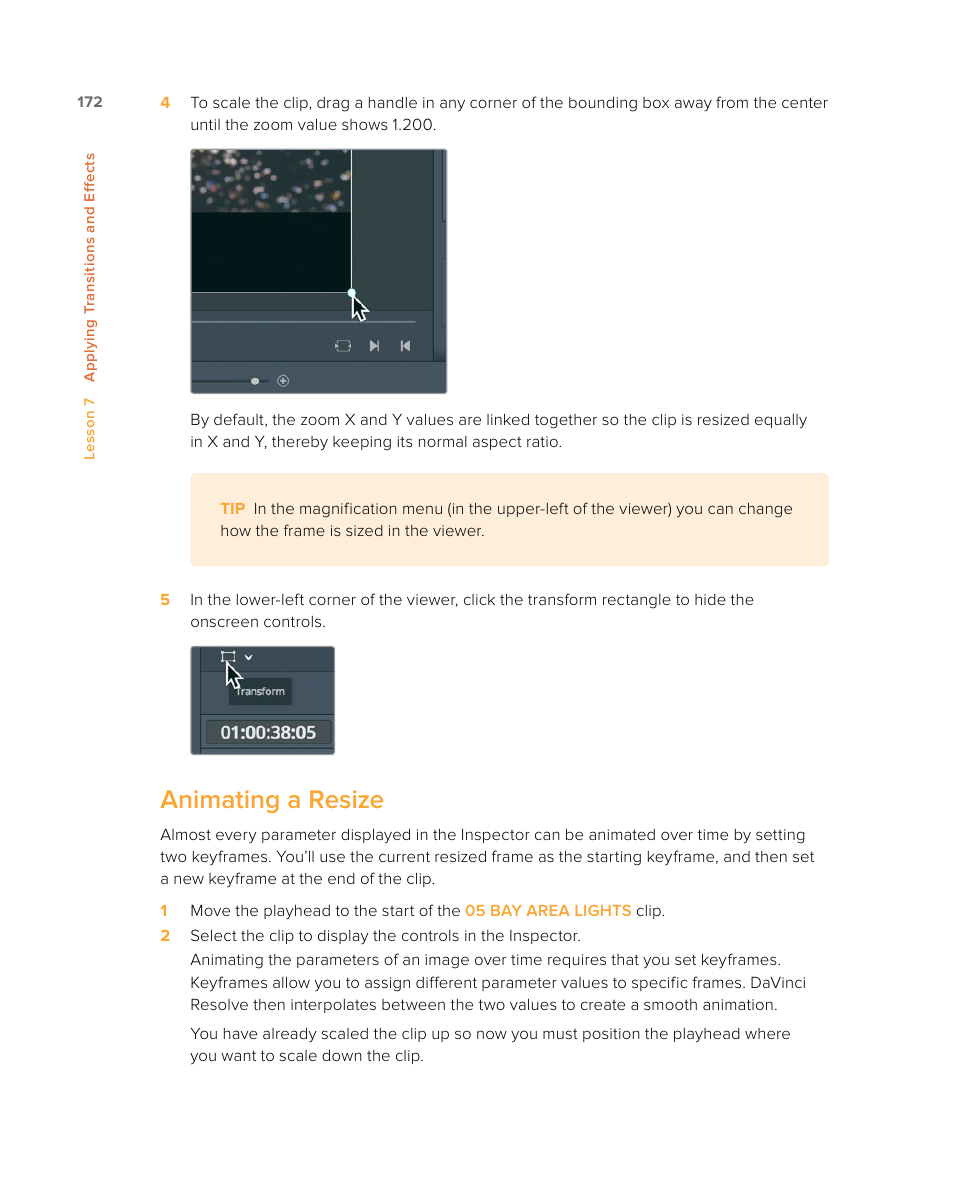 Animating a resize | Blackmagic Design DaVinci Resolve Studio (Dongle) User Manual | Page 187 / 444